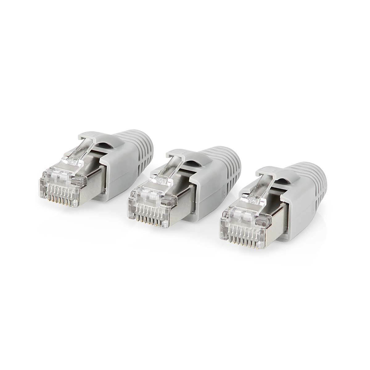 Nedis RJ45 Connector | RJ45 Pass Through | Solid/Stranded FTP CAT6a | Straight | Gold Plated | 10 pcs | PVC | Black / Grey / White | Box