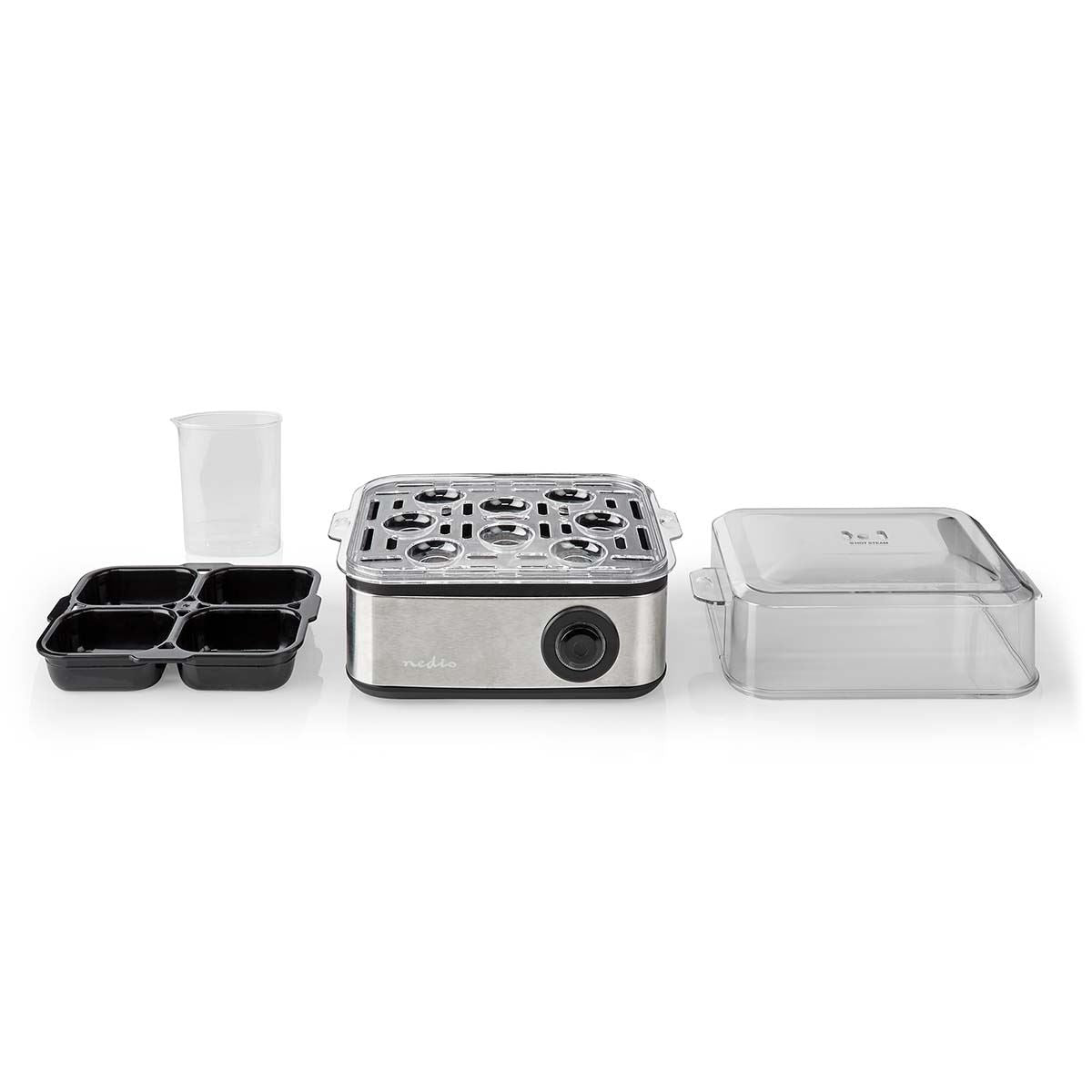 Nedis Egg Boiler | 8 Eggs | Measuring Cup | Aluminium / Black