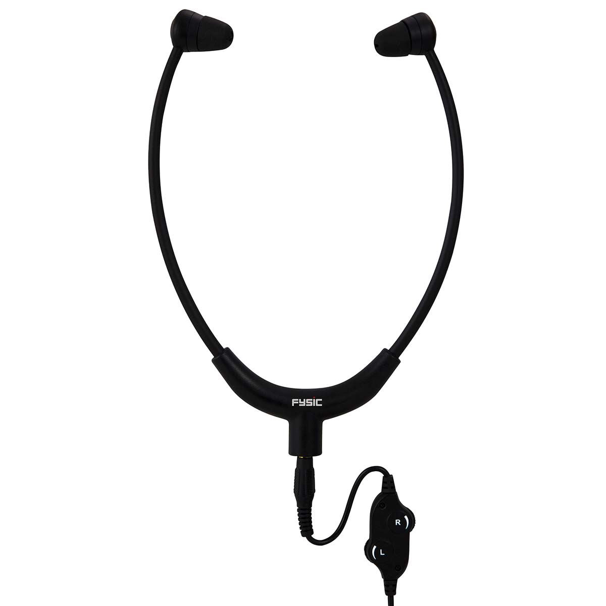 Fysic TV Headphones | In-Ear | with In-Line Volume Control  | 3.5mm Connector| 0.7m Cable | 3m Extension Cable included