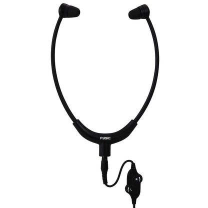 Fysic TV Headphones | In-Ear | with In-Line Volume Control  | 3.5mm Connector| 0.7m Cable | 3m Extension Cable included