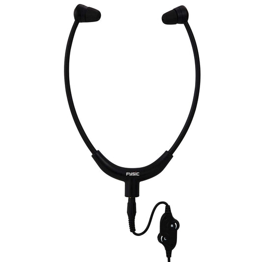 Fysic TV Headphones | In-Ear | with In-Line Volume Control  | 3.5mm Connector| 0.7m Cable | 3m Extension Cable included