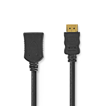 Nedis High Speed HDMI™ Cable with Ethernet | HDMI™ Connector | HDMI™ Output | 4K@60Hz | ARC | 10.2 Gbps | 2.00 m | Round | PVC | Black | Label