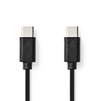 Nedis USB Cable | USB 2.0 | USB-C™ Male | USB-C™ Male | 60 W | 480 Mbps | Nickel Plated | 1.00 m | Round | PVC | Black | Label | 17.081.116