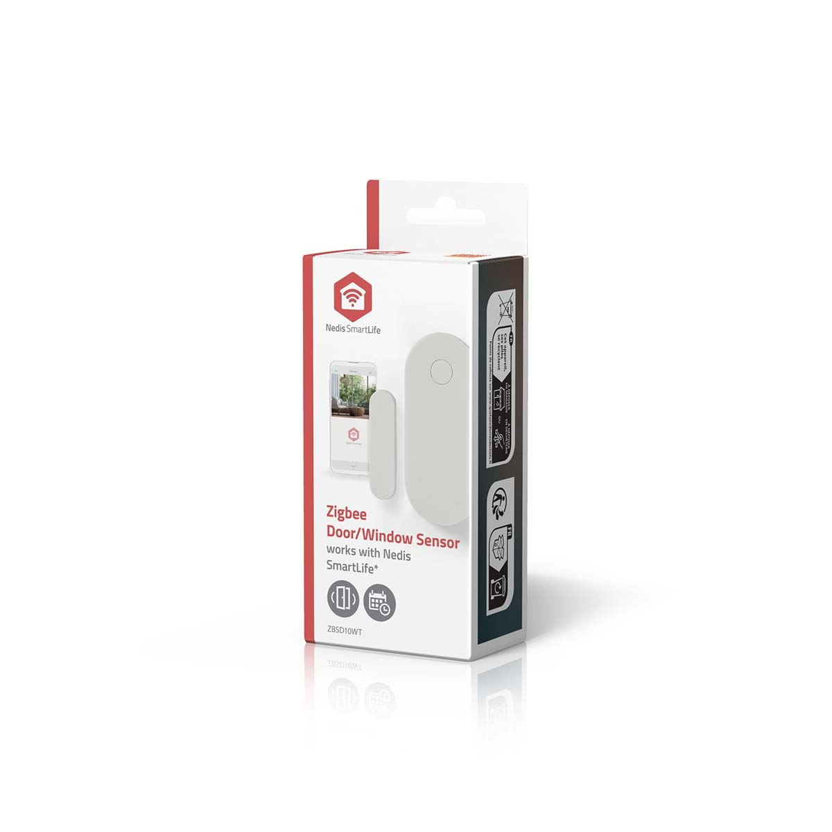 Nedis SmartLife Door Window Sensor | Zigbee 3.0 | Battery Powered | Android™ / IOS | White