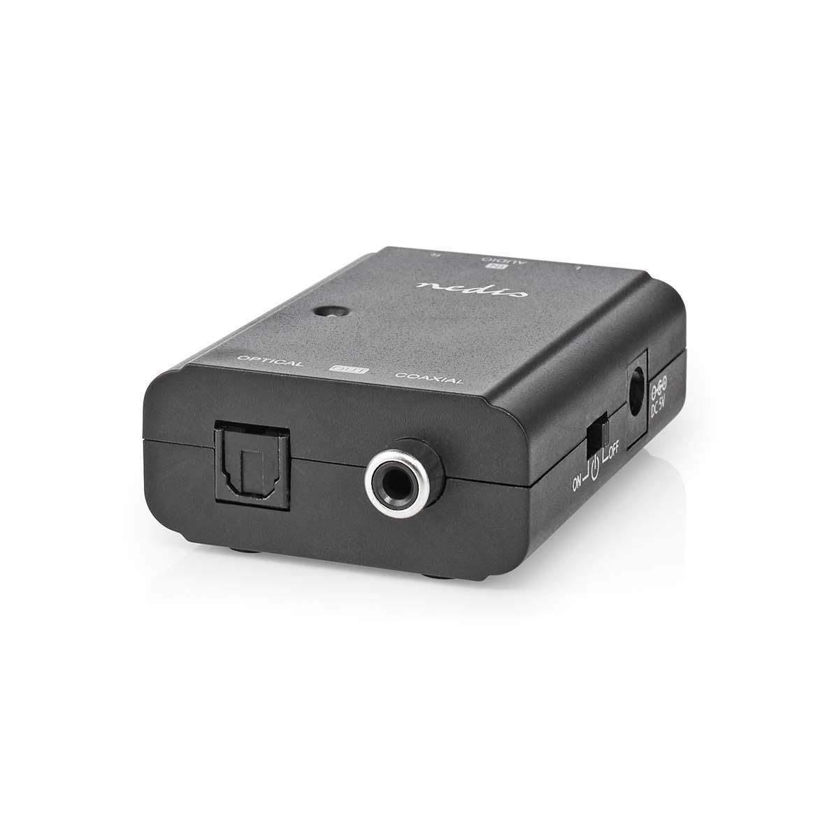 Nedis Digital Audio Converter | 1-way | Connection input: 2x RCA Male | Connection output: 1x S/PDIF (RCA) Female / 1x TosLink Female | ARC | Manual | Black