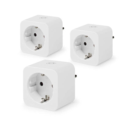 Nedis SmartLife Smart Plug | Wi-Fi | IP21 | Power meter | 3680 W | Type F (CEE 7/7) | 0 - 55 °C | Android™ / IOS | White | 3 pcs