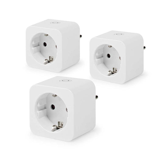 Nedis SmartLife Smart Plug | Wi-Fi | IP21 | Power meter | 3680 W | Type F (CEE 7/7) | 0 - 55 °C | Android™ / IOS | White | 3 pcs