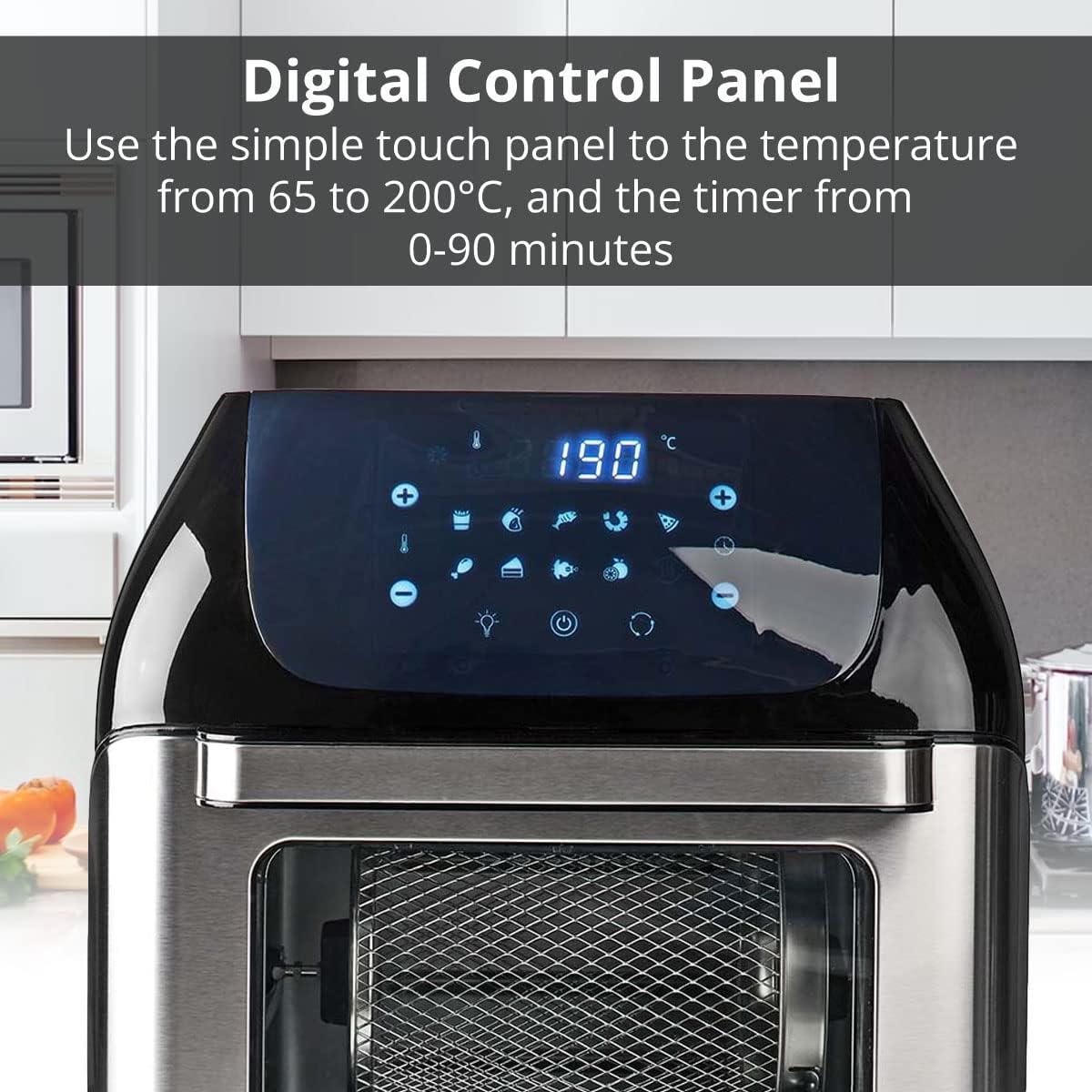 Nedis Hot Air Fryer | 12 l | Timer: 60 min | Number of preset programs: 9 | Digital | Black