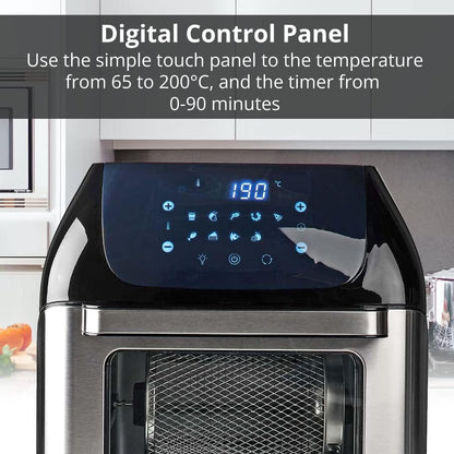 Nedis Hot Air Fryer | 12 l | Timer: 60 min | Number of preset programs: 9 | Digital | Black