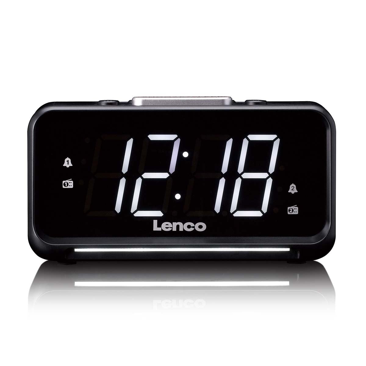 Lenco CR-28BK | FM Clock Radio | Night Light | Black