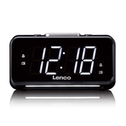 Lenco CR-28BK | FM Clock Radio | Night Light | Black