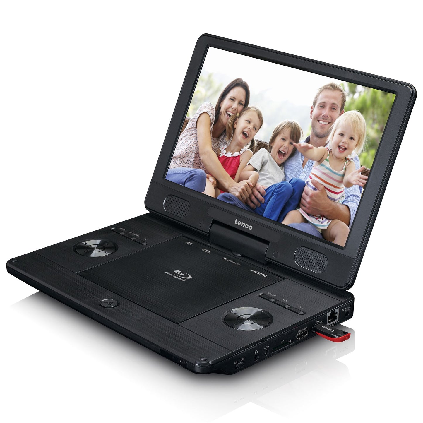 Lenco BRP-1150BK | Portable 11.5" Blu-Ray & DVD Player | Black