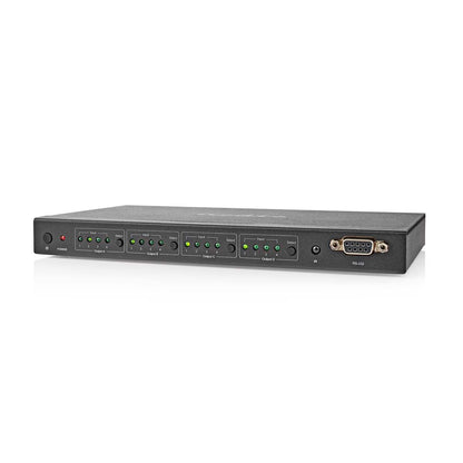 Nedis HDMI™ Matrix Switch | 4 x 4 port(s) | DC Power / 1x RS232 / 4x HDMI™ Input | 4x HDMI™ Output | 4K@60Hz | 18 Gbps | Remote controlled | Metal | Black