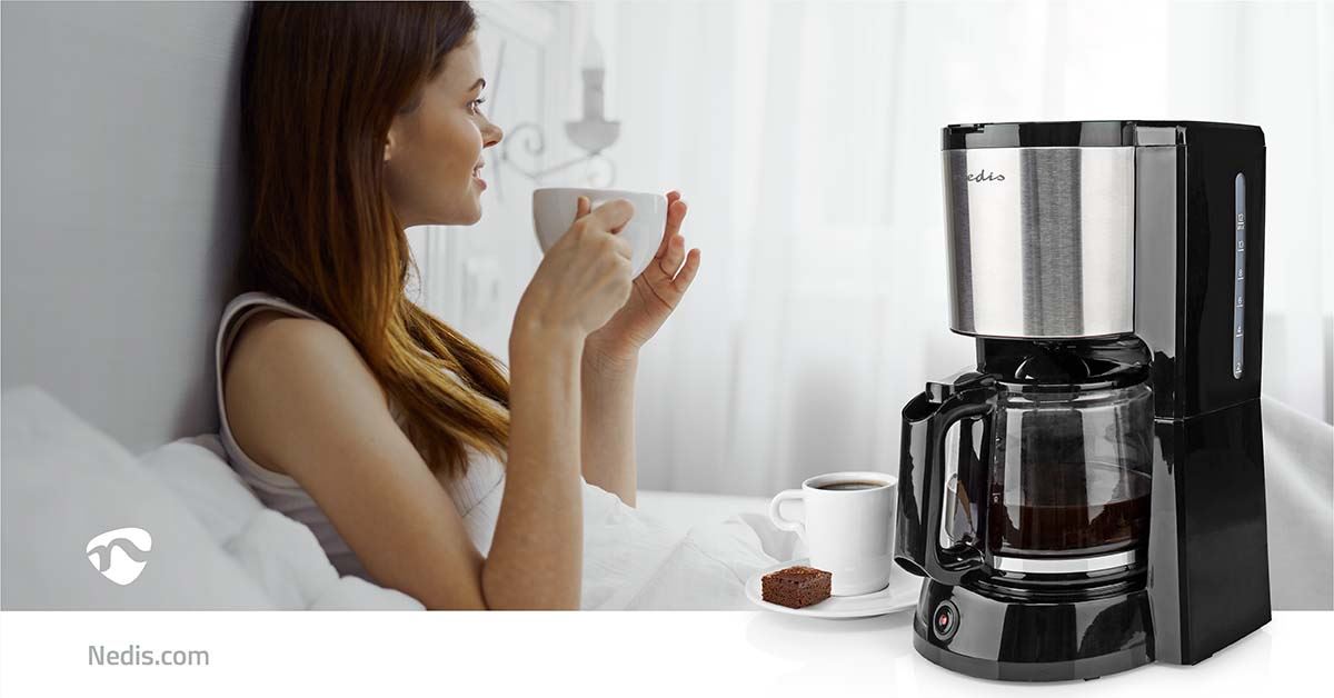 Nedis Coffee Maker | Filter Coffee | 1.5 l | 12 Cups | Keep warm feature | Black / Silver