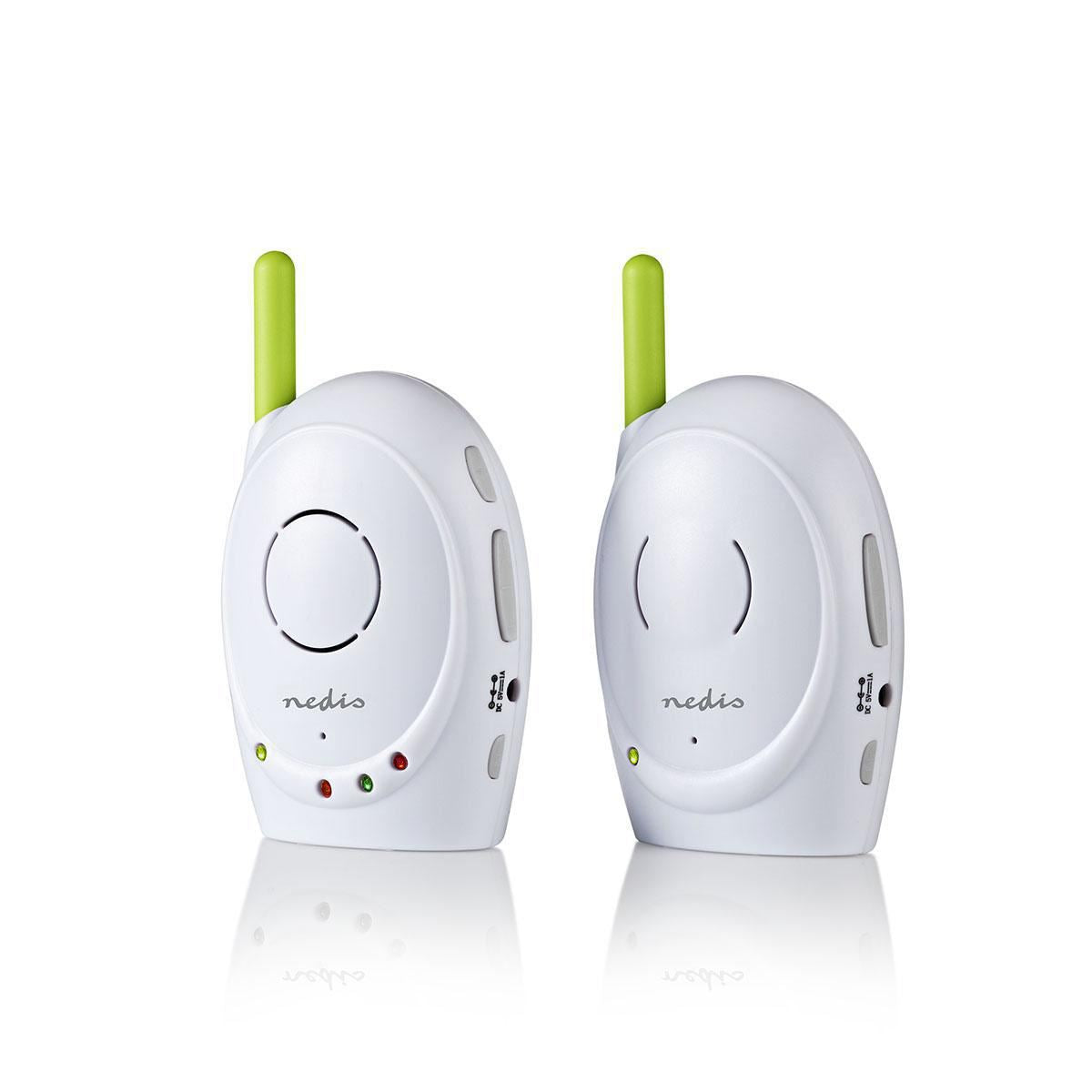 Nedis Baby Monitor | FHSS (Frequency-Hopping Spread Spectrum) | With talk back function | Range: 300 m | Battery Powered / Mains Powered | Green / White