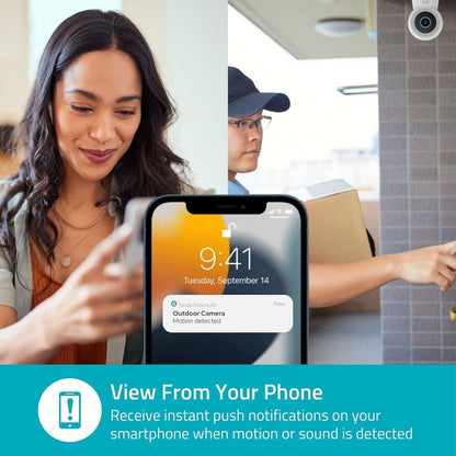 Nedis SmartLife Outdoor Camera | Wi-Fi | Spotlight | 3MP Full HD 1296p | IP65 | Cloud Storage (optional) / microSD (not included) / Onvif | 5 V DC | With motion sensor | Night vision | White