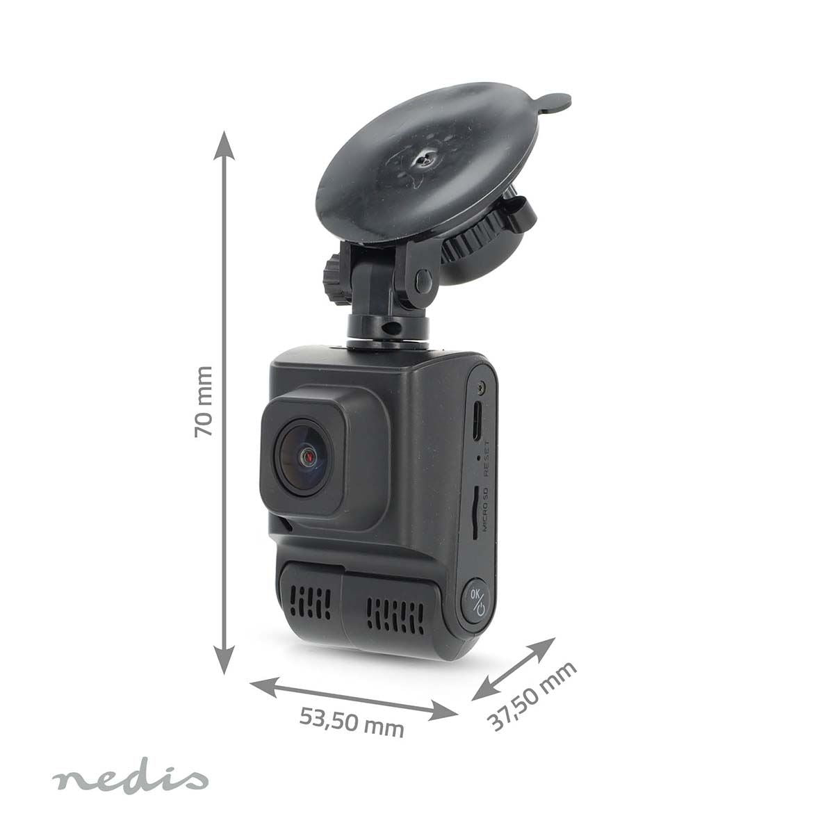 Nedis Dash Cam | 4K@30fps | 12 MPixel | 2 " | Wi-Fi | LCD | Dual camera | Cabine view camera | GPS | Parking sensor | Motion detection | Night view | Black