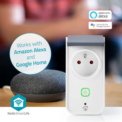 Nedis SmartLife Smart Plug | Wi-Fi | IP44 | Power meter | 3680 W | Type E (CEE 7/6) | -30 - 40 °C | Android™ / IOS | Grey / White | 1 pcs