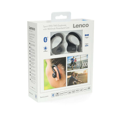 Lenco EPB-460BK | Sport IPX5 TWS Bluetooth® | Rechargable In-Ear Earphones | Black