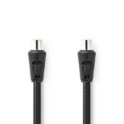 Nedis Coax Cable | IEC (Coax) Male | IEC (Coax) Male | Nickel Plated | 90 dB | 75 Ohm | Double Shielded | 1.50 m | Round | PVC | Black | Label