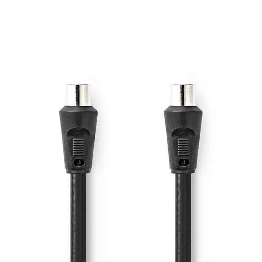 Nedis Coax Cable | IEC (Coax) Male | IEC (Coax) Male | Nickel Plated | 90 dB | 75 Ohm | Double Shielded | 1.50 m | Round | PVC | Black | Label
