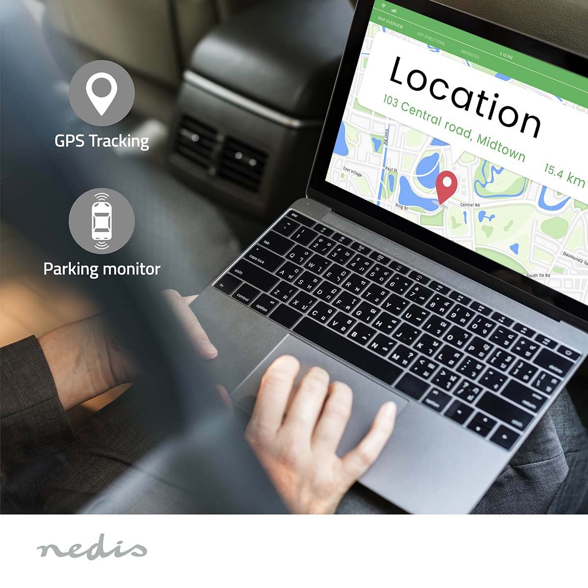 Nedis Dash Cam | 4K@30fps | 12 MPixel | 2 " | Wi-Fi | LCD | Dual camera | Cabine view camera | GPS | Parking sensor | Motion detection | Night view | Black