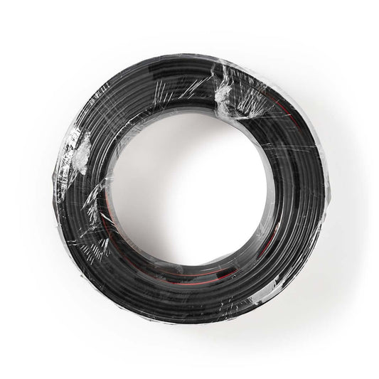 Nedis Speaker Cable | 2 x 1.50 mm² | CCA | 100.0 m | Round | PVC | Black / Red | Wrap