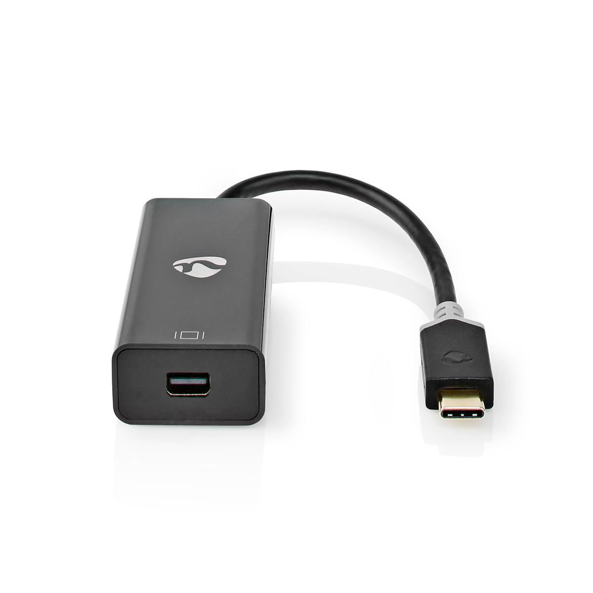 Nedis USB-C™ Adapter | USB 3.2 Gen 1 | USB-C™ Male | Mini DisplayPort Female | 0.20 m | Round | Gold Plated | PVC | Anthracite | Window Box