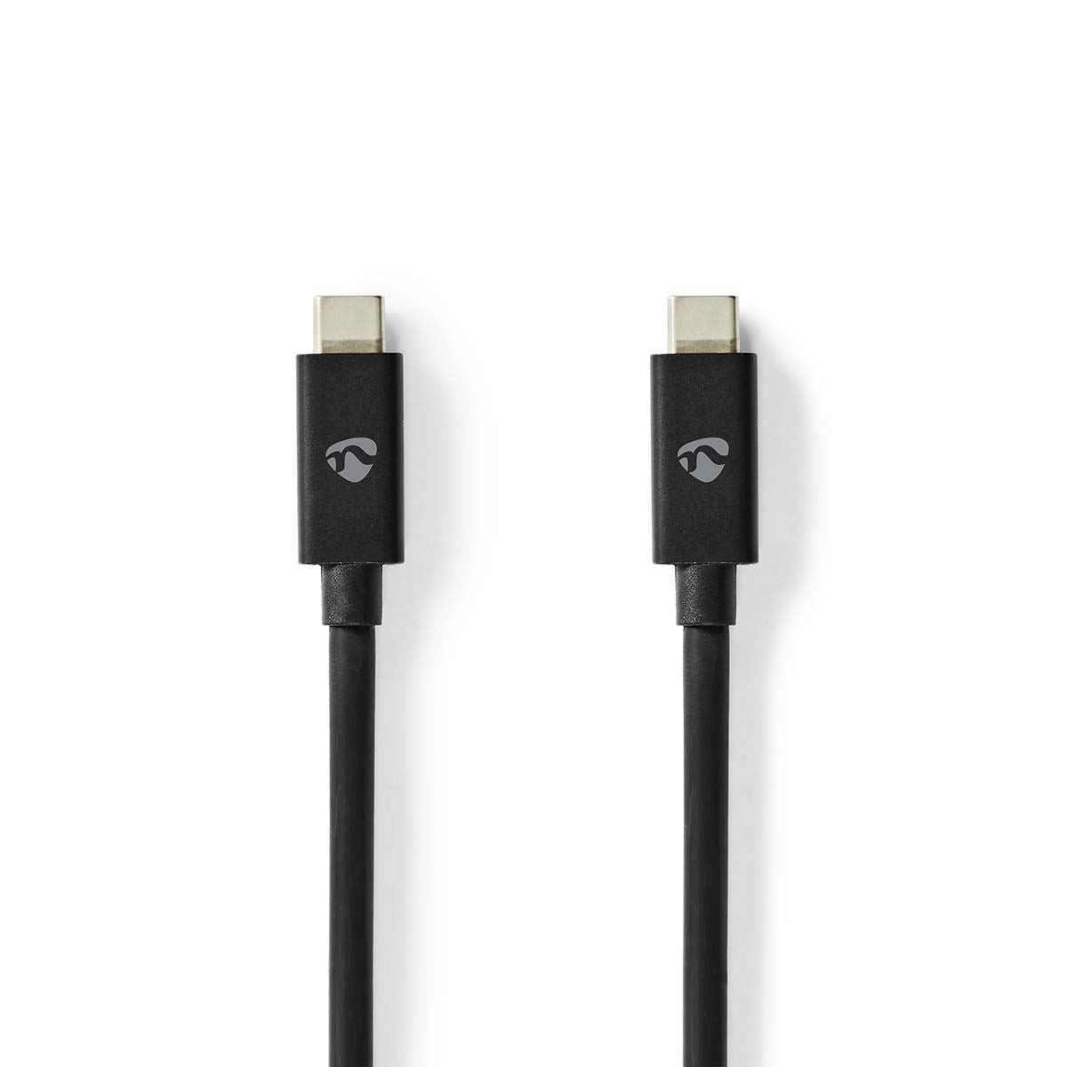 Nedis USB Cable | USB 4.0 Gen 3x2 | USB-C™ Male | USB-C™ Male | 240 W | 8K@60Hz | 40 Gbps | Nickel Plated | 1.00 m | Round | PVC | Black | Box | 87.946.484
