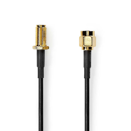 Nedis SMA Cable | SMA Male | SMA Female | Gold Plated | 50 Ohm | Single Shielded | 2.00 m | Round | PVC | Black | Label
