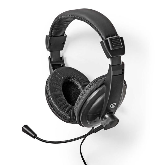 Nedis PC Headset | Over-Ear | Stereo | 1x 3.5 mm / 2x 3.5 mm | Fold-Away Microphone | Black