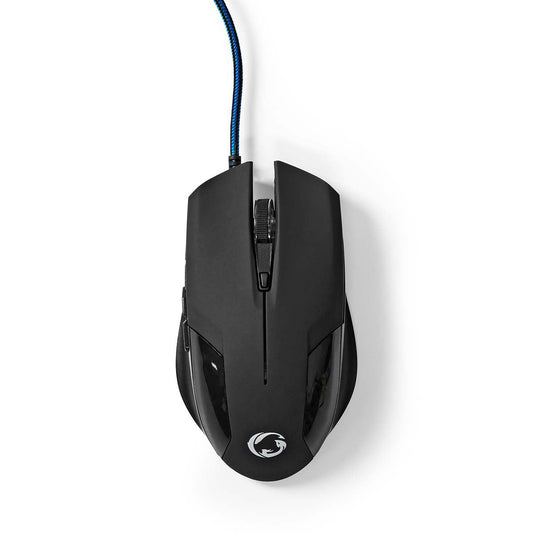 Nedis Gaming Mouse | Wired | 1200 / 2400 / 4800 / 7200 dpi | Adjustable DPI | Number of buttons: 6 | Programmable buttons | Right-Handed | 1.50 m | Without Lighting