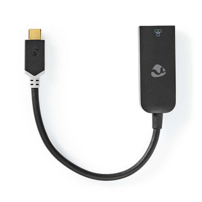 Nedis USB Network Adapter | USB 3.2 Gen 1 | 1000 Mbps | USB-C™ Male | RJ45 Female | 0.20 m | Round | Gold Plated | Tinned Copper | Anthracite | Box