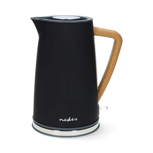 Nedis Electric Kettle | 1.7 l | Soft-Touch | Black | Rotatable 360 degrees | Concealed heating element | Strix® controller | Boil-dry protection