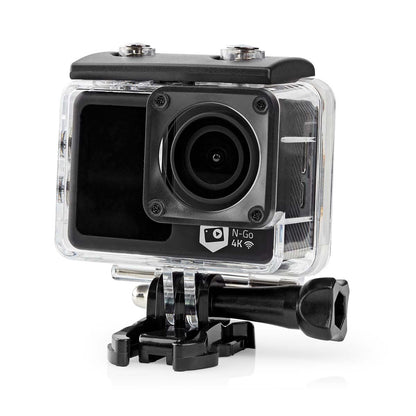 Nedis Action Cam | Dual Screen | 4K@30fps | 16 MPixel | Waterproof up to: 30.0 m | 90 min | Wi-Fi | App available for: Android™ / IOS | Mounts included | Black