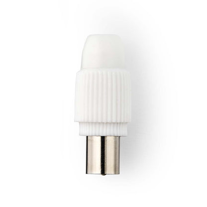 Nedis CSGB40903WT | IEC (Coax) Connector | Straight | Male | Nickel Plated | 75 Ohm | Screw | Cable input diameter: 7.0 mm | Metal / PVC | White | 2 pcs | Box