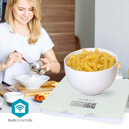 Nedis SmartLife Kitchen Scale | Bluetooth® | Glass / Plastic | White