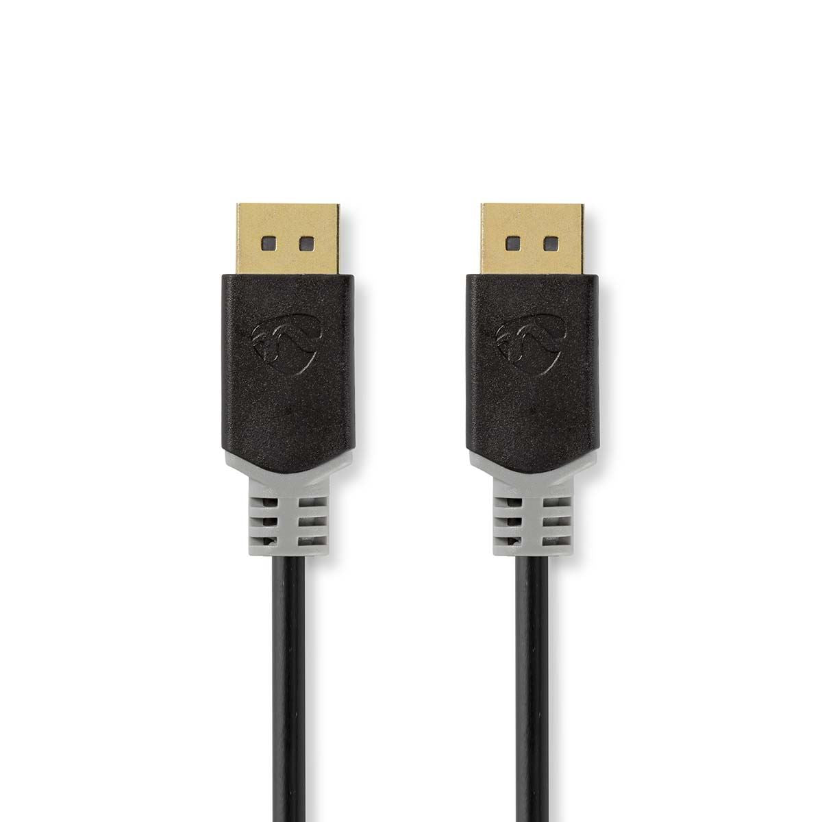 Nedis DisplayPort Cable | DisplayPort Male | DisplayPort Male | 4K@60Hz | Gold Plated | 2.00 m | Round | PVC | Anthracite / Grey | Box