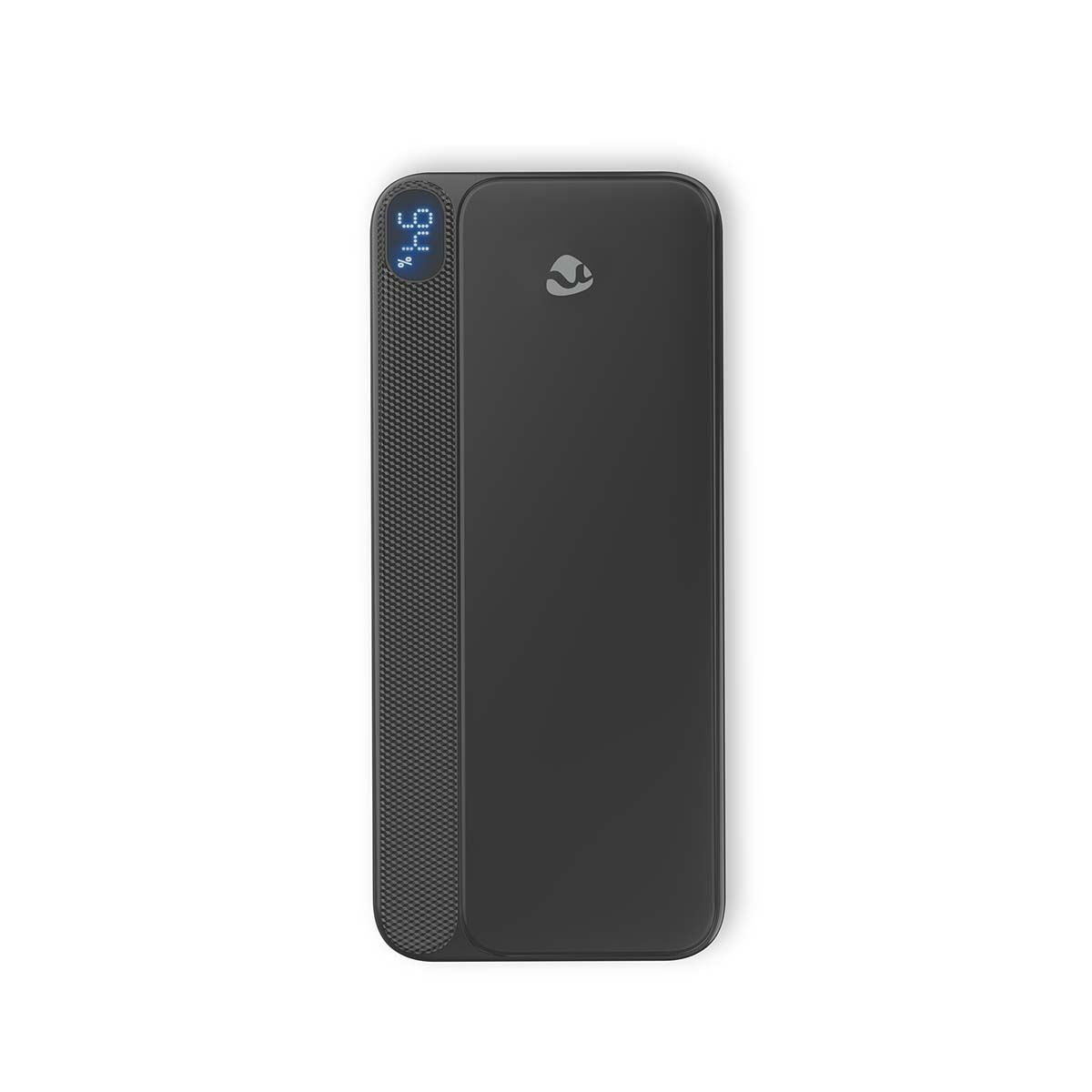 Nedis PBKPD20W125BK | Powerbank | 10000 mAh | 1.5 / 1.67 / 2.0 / 2.22 / 3.0 A | Number of outputs: 3 | Output connection: 1x USB-C™ / 2x USB-A | Input connection: 1x USB-C™ | PD3.0 20W | Lithium-Polymer | Display