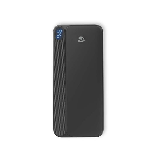 Nedis PBKPD20W125BK | Powerbank | 10000 mAh | 1.5 / 1.67 / 2.0 / 2.22 / 3.0 A | Number of outputs: 3 | Output connection: 1x USB-C™ / 2x USB-A | Input connection: 1x USB-C™ | PD3.0 20W | Lithium-Polymer | Display