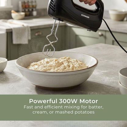 MELISSA Hand Mixer | 5 Speeds with Turbo | 300 Watt | Black