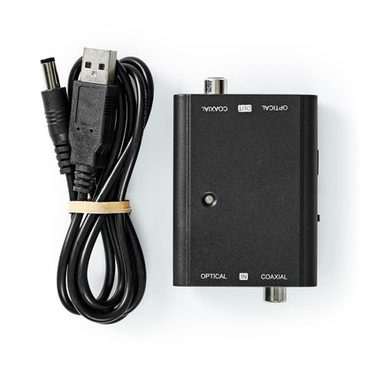 Nedis Digital Audio Converter | 2-way | Connection input: 1x S/PDIF (RCA) Female / 1x TosLink Female | Connection output: 1x S/PDIF (RCA) Female / 1x TosLink Female | ARC | Manual | Black