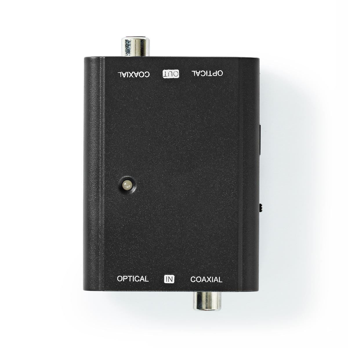 Nedis Digital Audio Converter | 2-way | Connection input: 1x S/PDIF (RCA) Female / 1x TosLink Female | Connection output: 1x S/PDIF (RCA) Female / 1x TosLink Female | ARC | Manual | Black