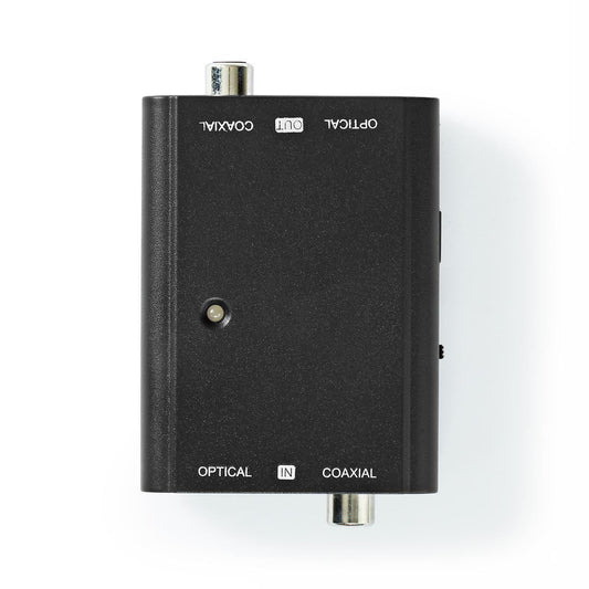 Nedis Digital Audio Converter | 2-way | Connection input: 1x S/PDIF (RCA) Female / 1x TosLink Female | Connection output: 1x S/PDIF (RCA) Female / 1x TosLink Female | ARC | Manual | Black