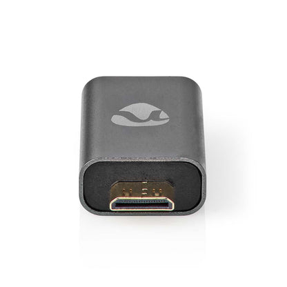 Nedis HDMI™ Adapter | HDMI™ Male / HDMI™ Mini Connector | HDMI™ Output | Gold Plated | Straight | Aluminium | Gun Metal Grey | 1 pcs | Cover Window Box