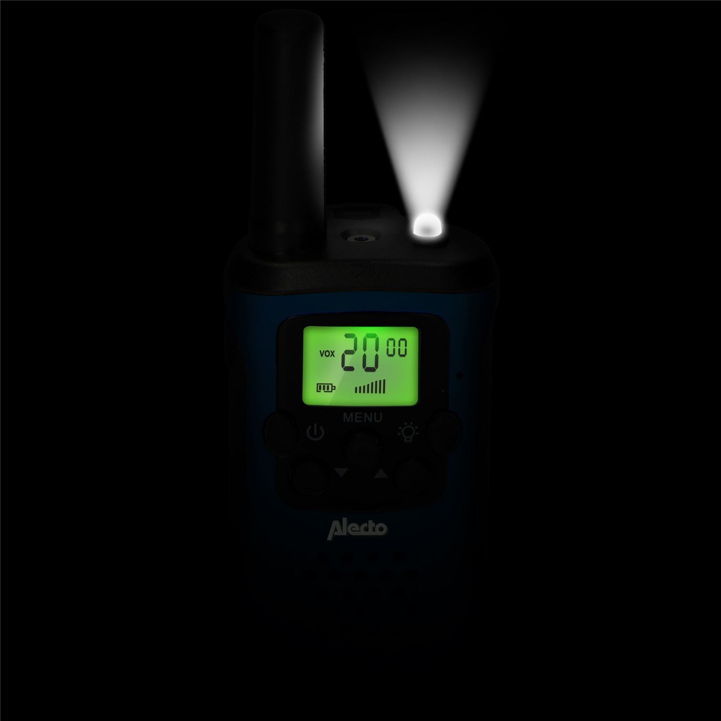Alecto Walkie-Talkie Set | 2 Handsets | Up to 7 km | Frequency channels: 8 | VOX | up to 3 Hours | Black / Blue