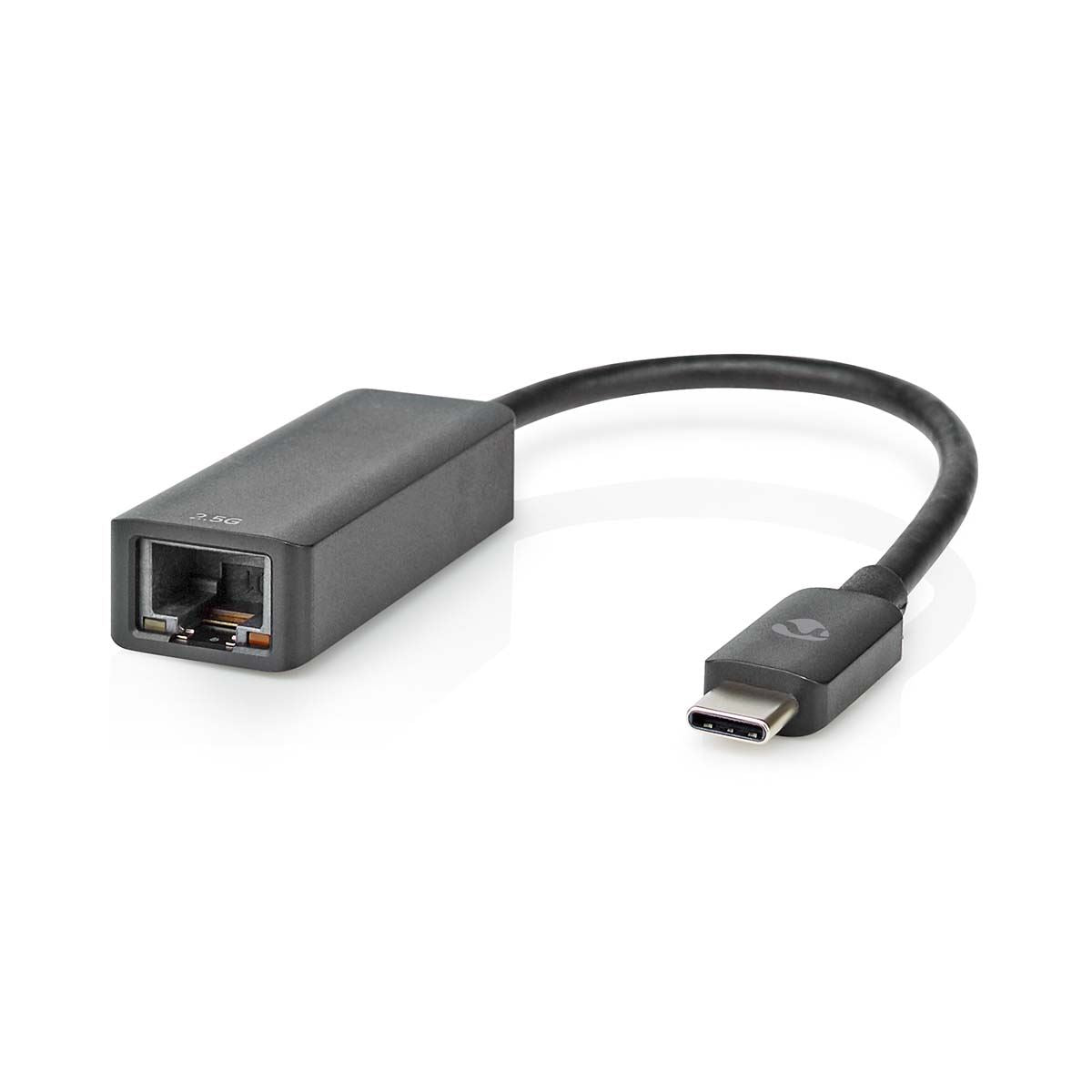 Nedis USB Network Adapter | USB 3.2 Gen 1 | 2.5 Gbps | USB-C™ Male | RJ45 Female | 0.20 m | Round | Nickel Plated | Tinned Copper | Black | Box