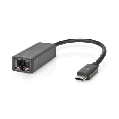 Nedis USB Network Adapter | USB 3.2 Gen 1 | 2.5 Gbps | USB-C™ Male | RJ45 Female | 0.20 m | Round | Nickel Plated | Tinned Copper | Black | Box