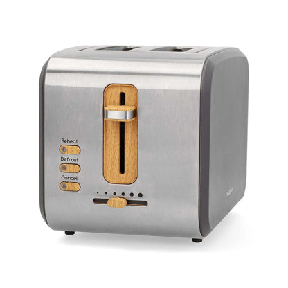 Nedis Toaster | Soft Touch Series | 2 Bread Slices | 2 Slots | Browning levels: 6 | Defrost feature | Grey