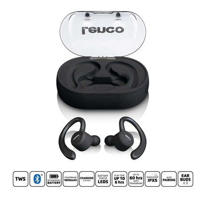 Lenco EPB-460BK | Sport IPX5 TWS Bluetooth® | Rechargable In-Ear Earphones | Black